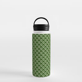  Green and white hearts for Valentines day Water Bottle