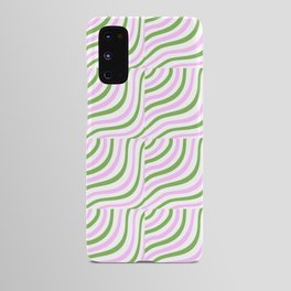 Pastel Pink and Green Stripe Shells Android Case