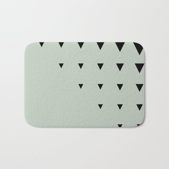Black Triangles on Grey-Green Bath Mat