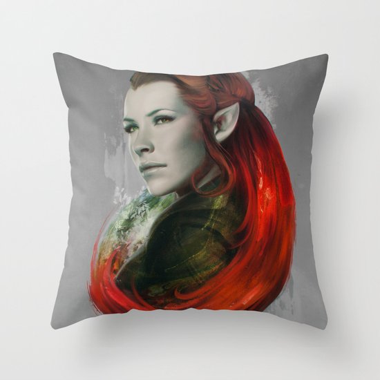 Head of Elven Throw Pillow