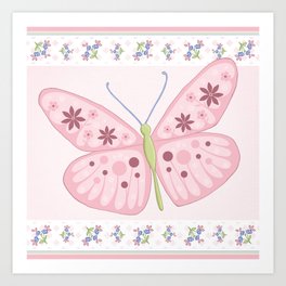Flower Butterfly Art Print