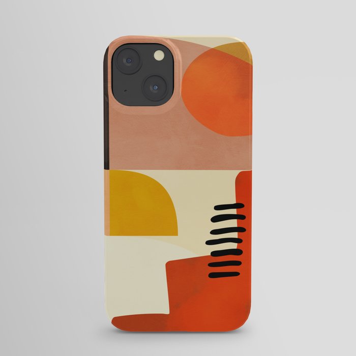 mid century shapes moon iPhone Case
