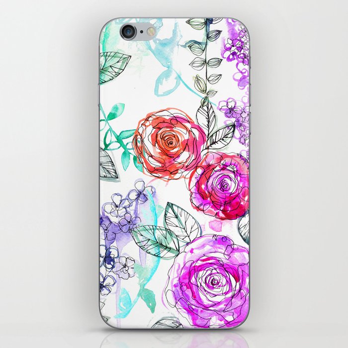 Pastel Rose Garden 02 iPhone Skin