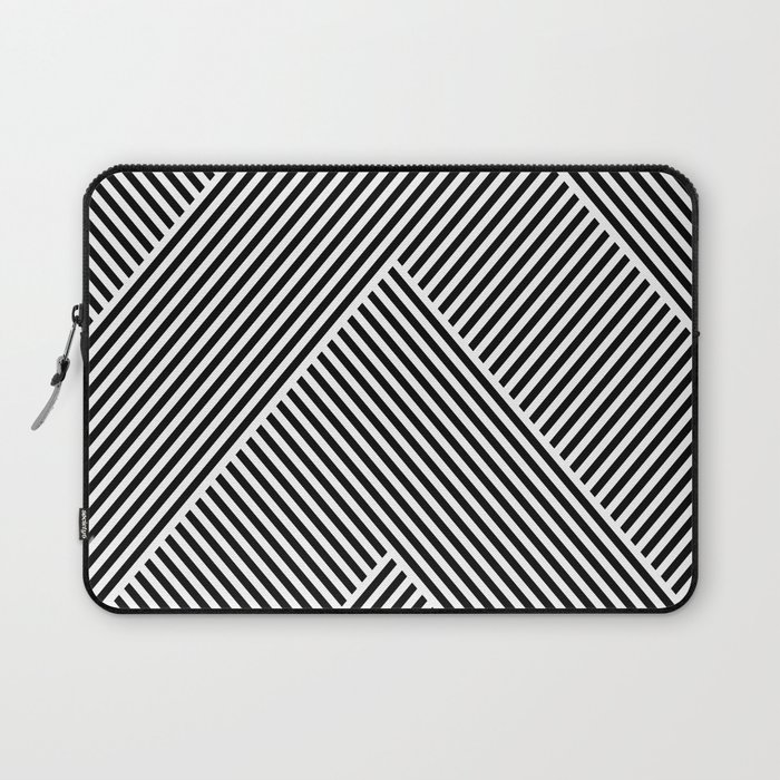 Black and White Abstract geometric pattern Laptop Sleeve