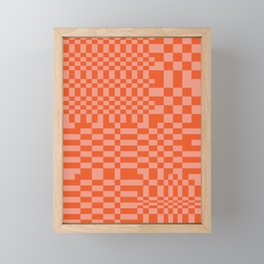 Checkerboard Pattern - Red 2 Framed Mini Art Print
