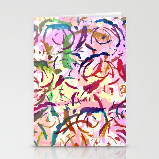 abstract roses silhouettes Stationery Cards