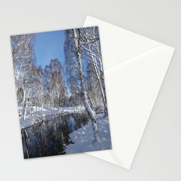 Snow Bound Scottish Highlands Lochan Stationery Card