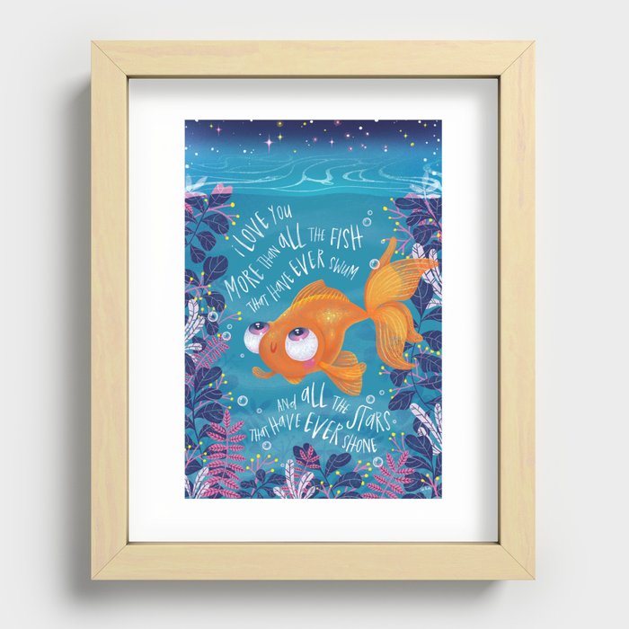 Celestial Goldfish Recessed Framed Print
