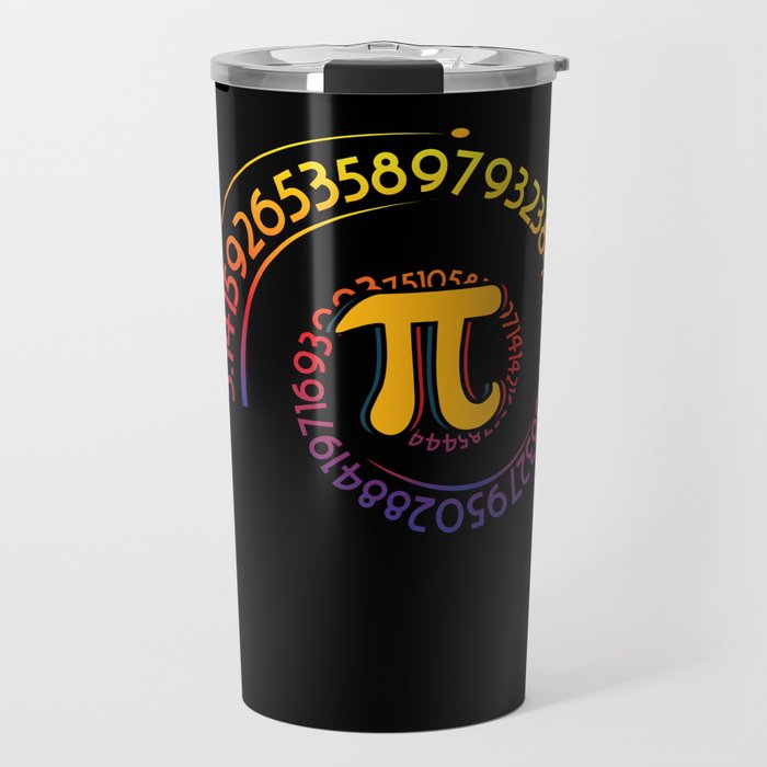 Spiral Rainbow Math Geek Mathematician Pi Day Travel Mug