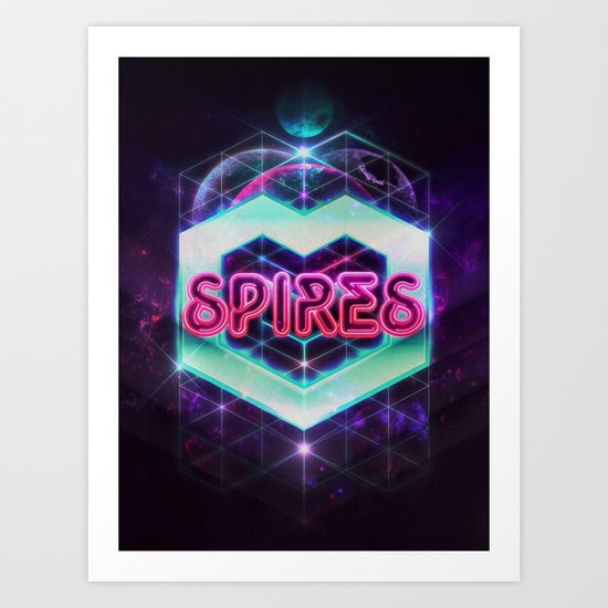 Spires 80's Neon Art Print