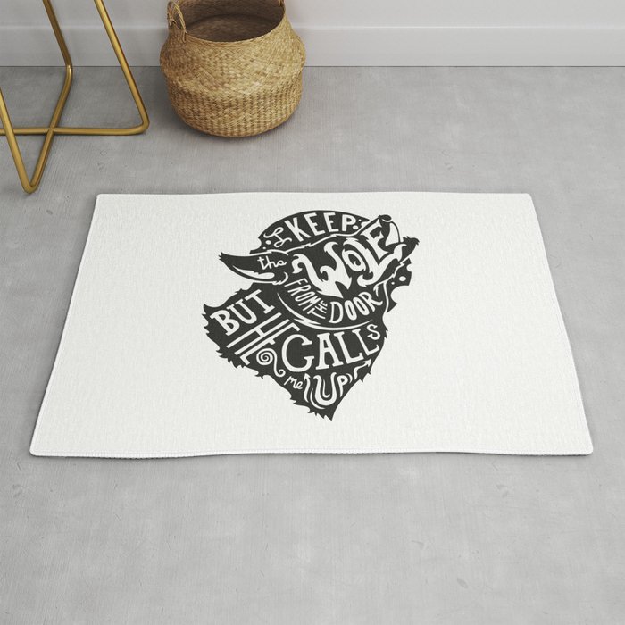 I Keep The Wolf From The Door Rug By Alphatone Society6