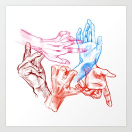 Colorful Hands Art Print