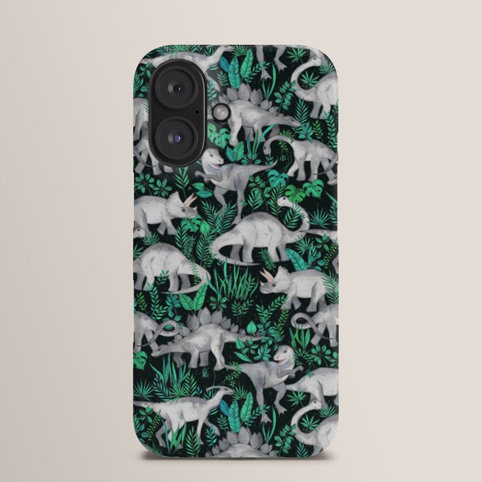Dinosaur Jungle iPhone Case by micklyn | Society6