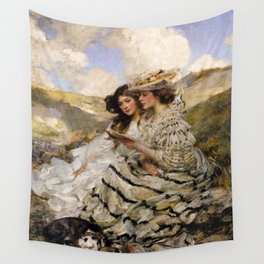 On the Dunes, Lady Shannon and Kitty by James Jebusa Shannon Wall Tapestry