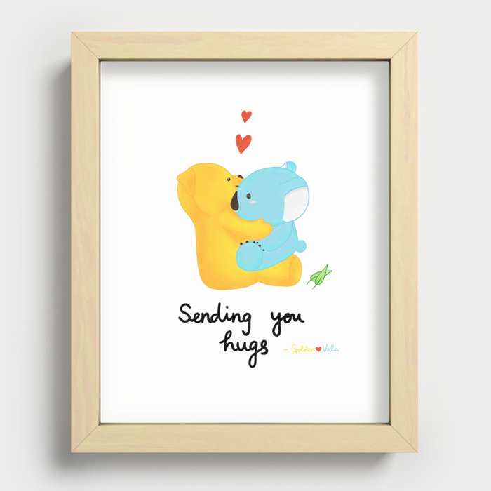 Bear and Koala - Sending you hugs Recessed Framed Print