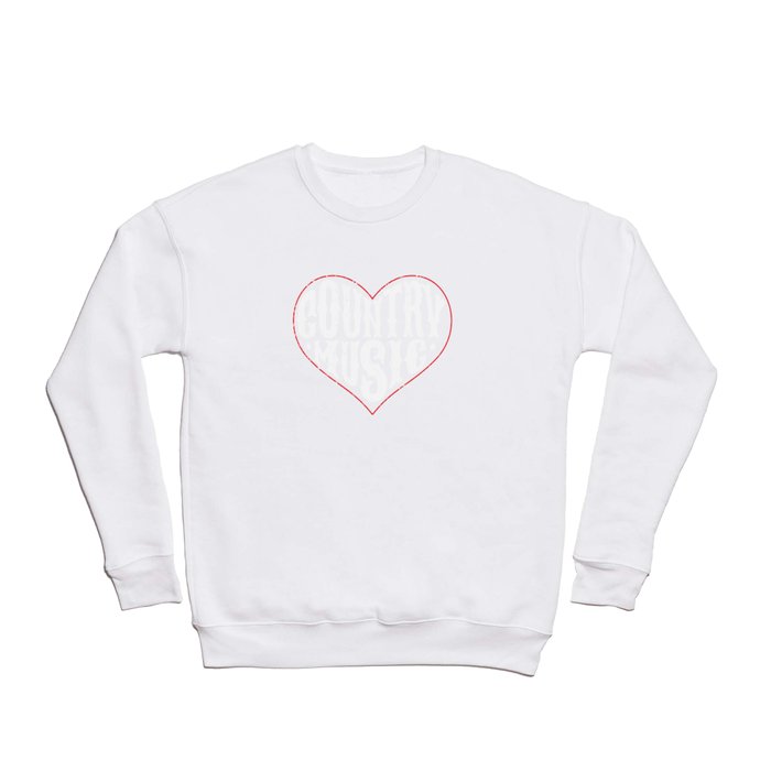 Country Music design Heart Western Love Country Gift Crewneck Sweatshirt