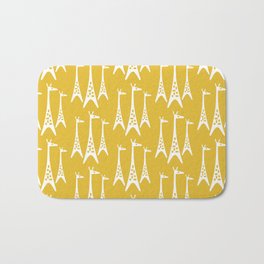 Mid Century Modern Giraffe Pattern 221 Mustard Yellow Bath Mat