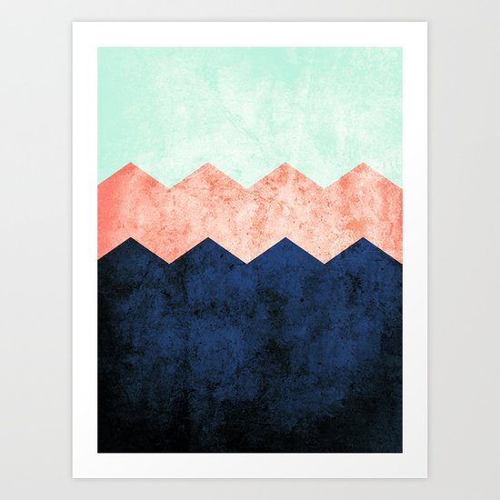 triple chevron (2) Art Print