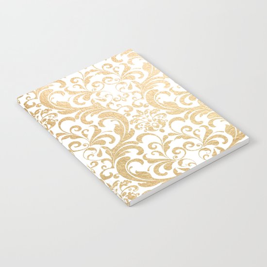 Gold swirls damask #2 Notebook