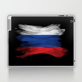 Russia flag brush stroke, national flag Laptop Skin