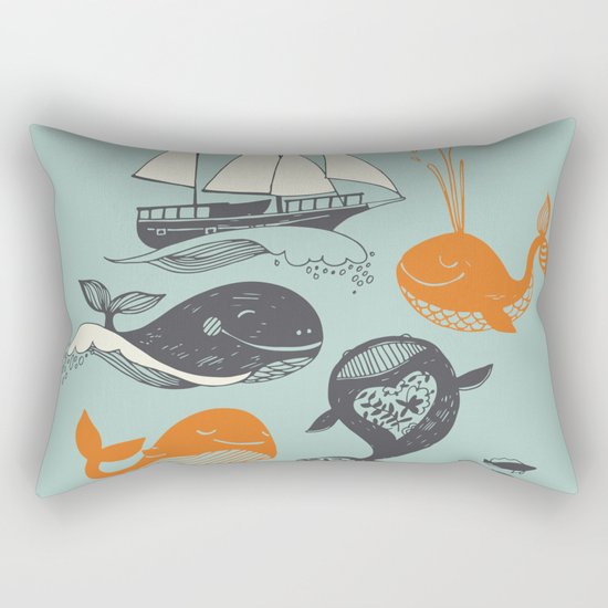 Whales Rectangular Pillow