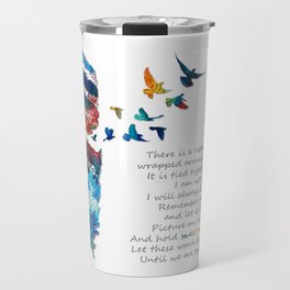 Colorful Feather Art With Birds For Sympathy - Sweet Memories Travel Mug