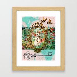 Bunny drummer Framed Art Print