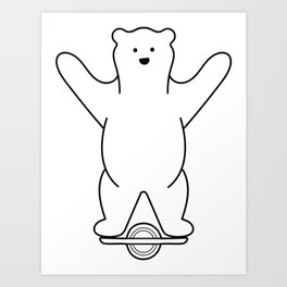 Onewheeling Bear  Art Print