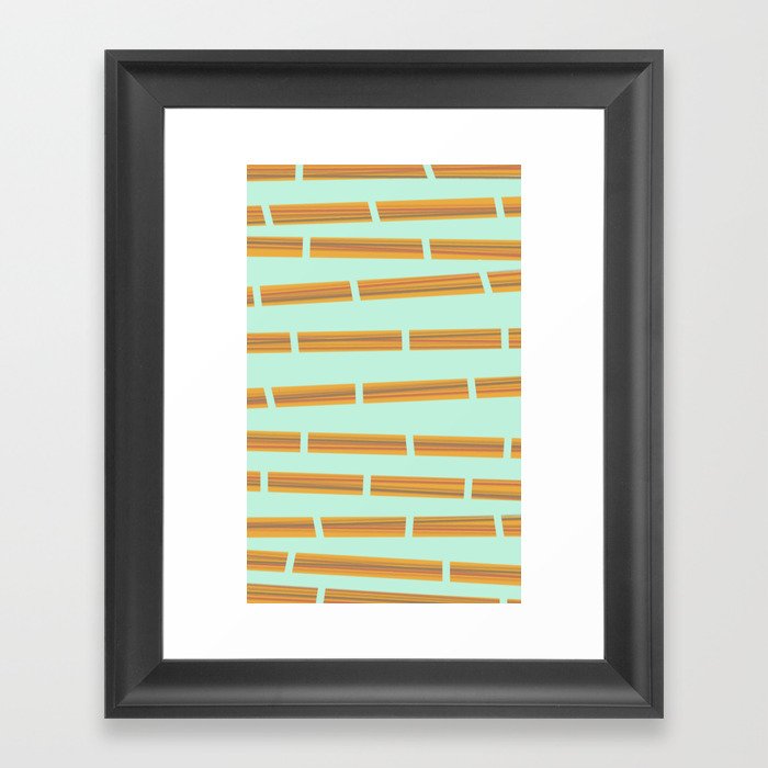 Teal Bamboo  Framed Art Print