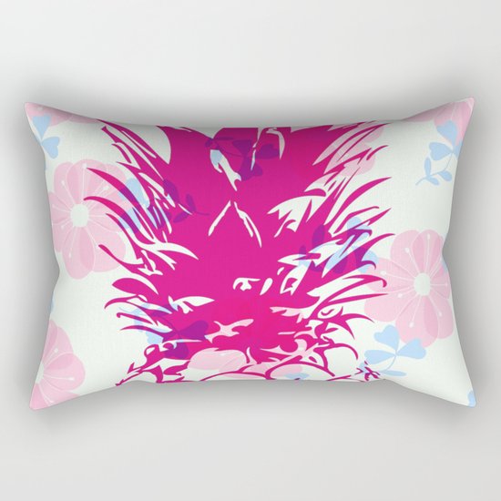 Beautiful Pineapple Flowers Pattern Rectangular Pillow