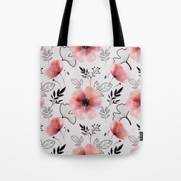 Pastel Wild Flower Pattern Tote Bag