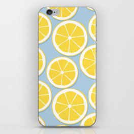 Lemon fruit circle slice pattern illustration iPhone Skin