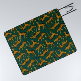 Tigers (Dark Green and Marigold) Picnic Blanket