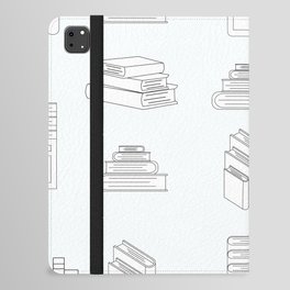 Stack of Books White Flat Design Seamless Pattern iPad Folio Case