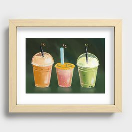 Cute Summer Drinks Recessed Framed Print