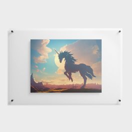 Unicorn Silhouette Landscape Floating Acrylic Print