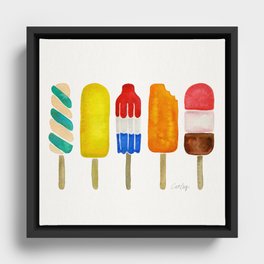 Popsicle Collection Framed Canvas
