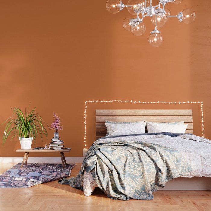 Solid Color - Pantone Amber Glow 16-1350 Orange Wallpaper