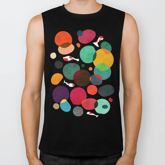 Lotus in koi pond Biker Tank