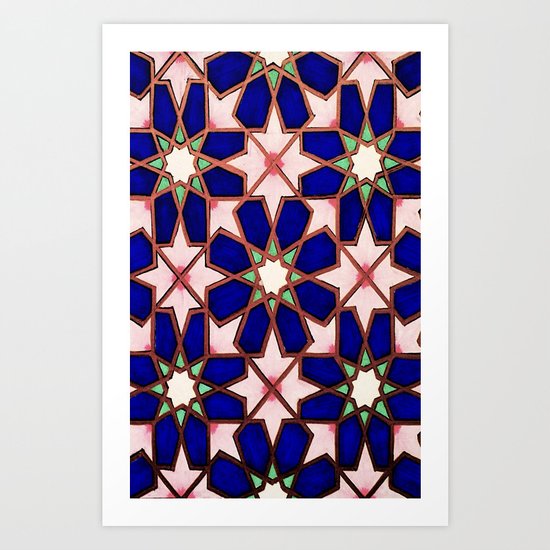 blue geo Art Print
