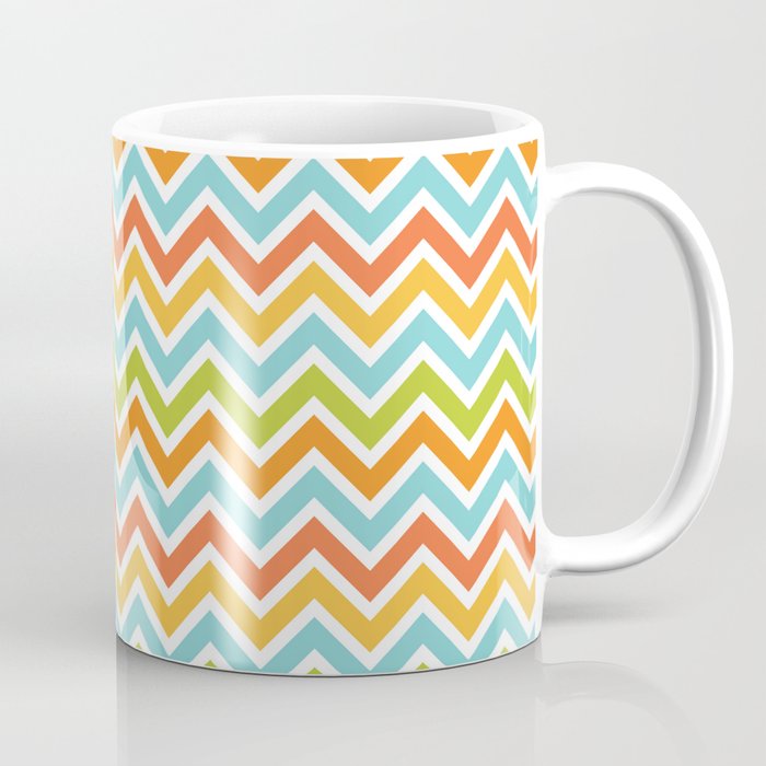 Colorful Chevron Pattern "Montez" in orange, blue, green, and red Coffee Mug