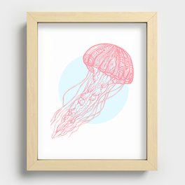 Red Jellyfish Recessed Framed Print