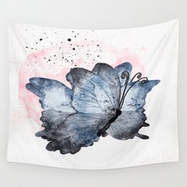 Healed by Blue Butterflies Wall Tapestry