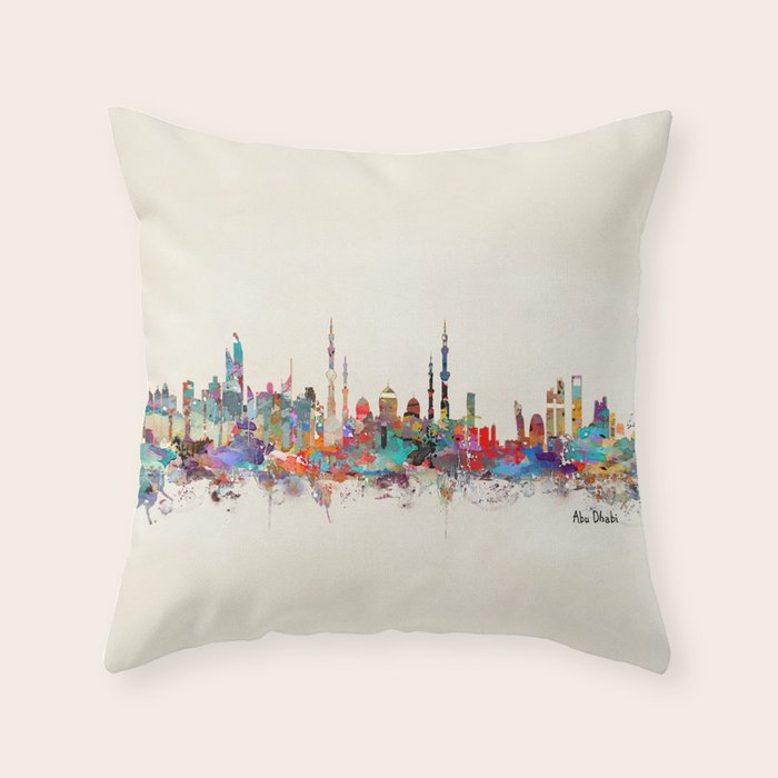 Abu Dhabi skyline Throw Pillow by bri.buckley Society6