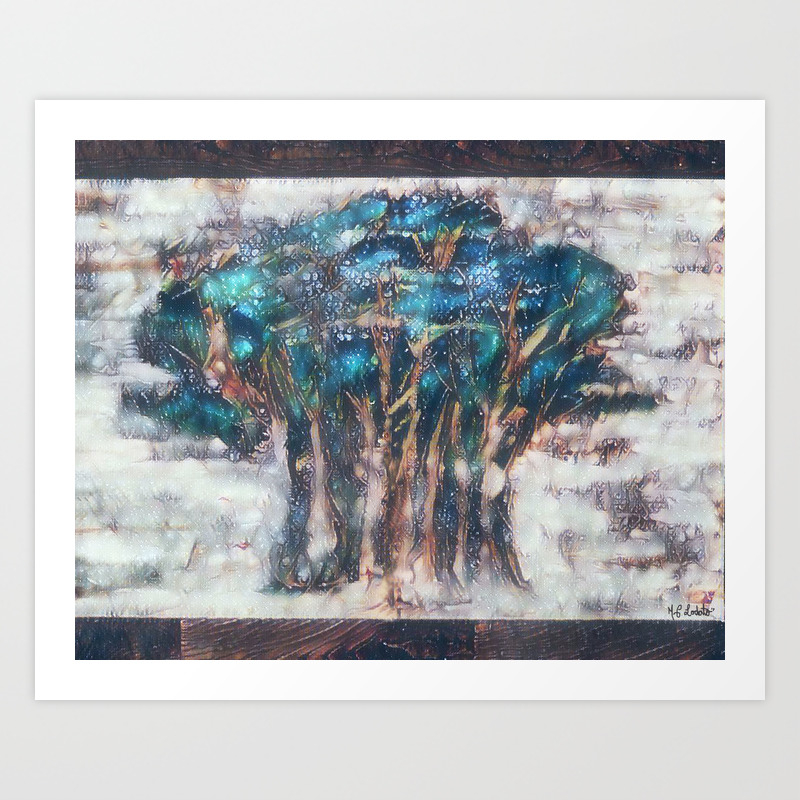 Faded Semi Abstract Trees Art Print By Hazymoonstudios Society6