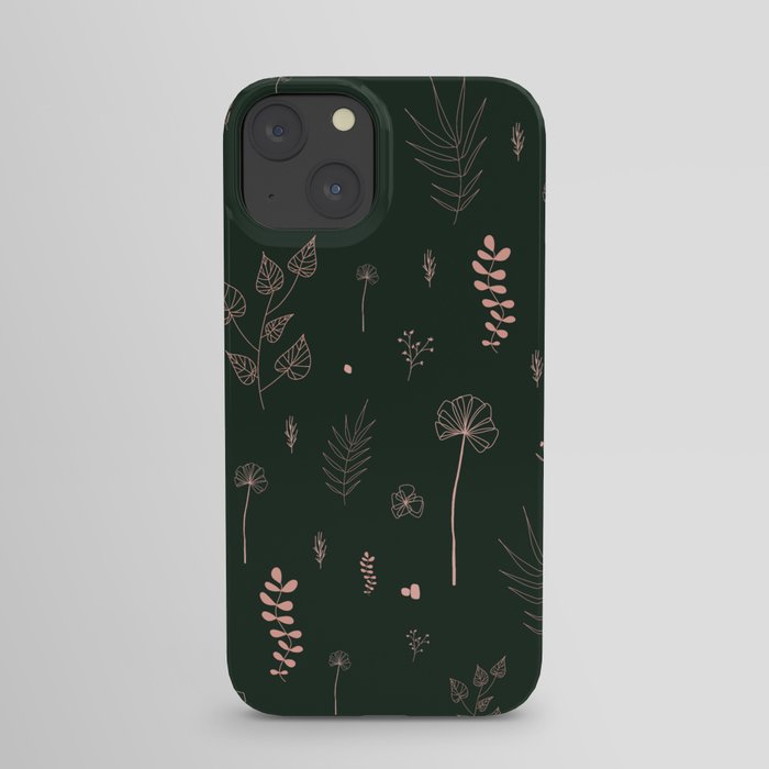 Wild botanical pattern Dark Green Edition iPhone Case