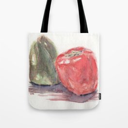 Watercolor Bell Pepper Tote Bag