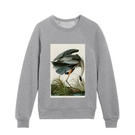 Great blue Heron - John James Audubon's Birds of America Print Kids Crewneck