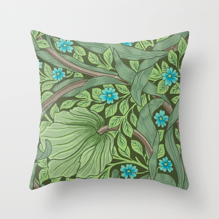 Forget-Me-Nots, Wallpaper by William Morris Throw Pillow