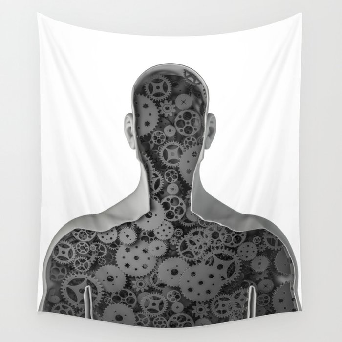 Clockwork human Wall Tapestry